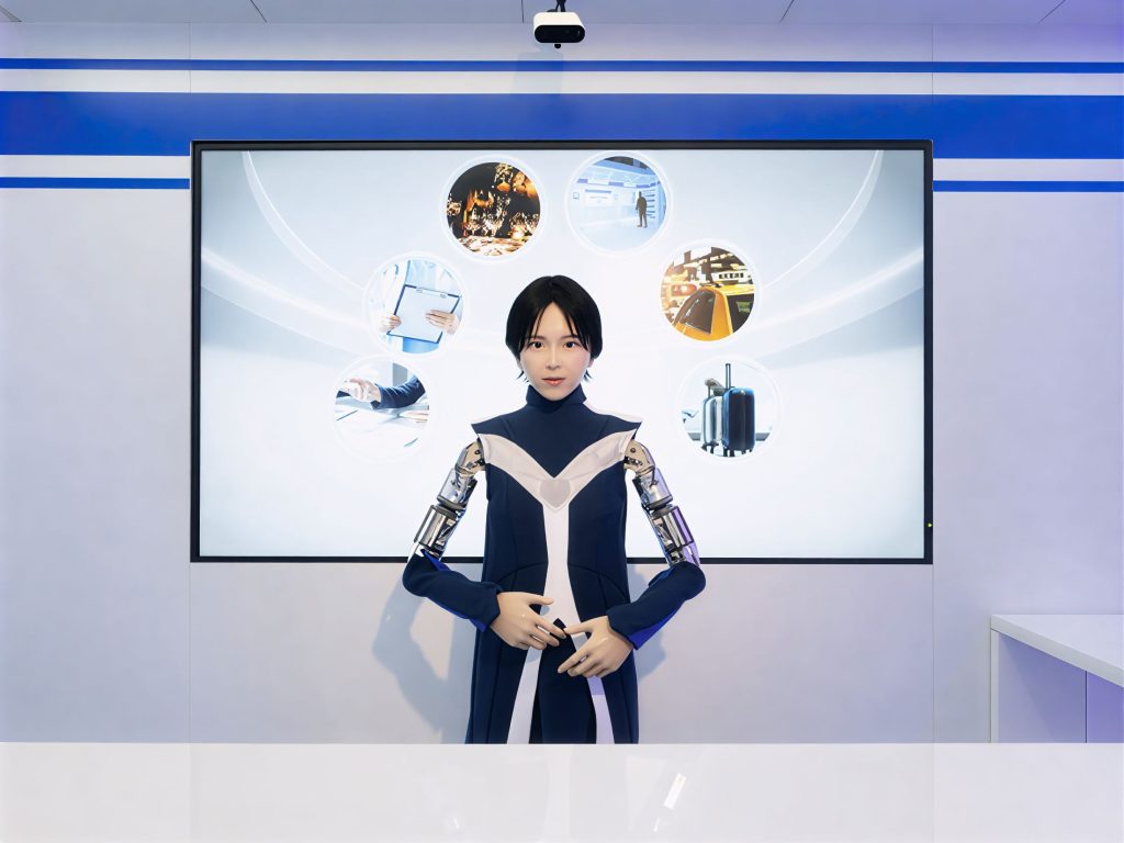 Humanoid robot as the adoption of physical AI drives ROI in frontline customer service by merging digital intelligence with human-like physical interaction.